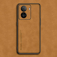 Soft Luxury Leather Snap On Case Cover S01 for Vivo iQOO Z7x 5G Orange
