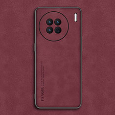 Soft Luxury Leather Snap On Case Cover S01 for Vivo X90 5G Red