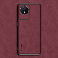 Soft Luxury Leather Snap On Case Cover S01 for Vivo Y02 Red