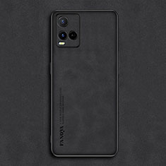 Soft Luxury Leather Snap On Case Cover S01 for Vivo Y21 Black