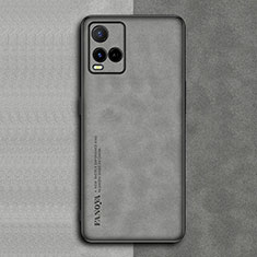 Soft Luxury Leather Snap On Case Cover S01 for Vivo Y21 Gray