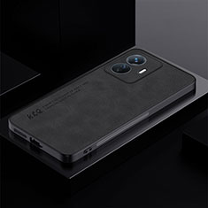 Soft Luxury Leather Snap On Case Cover S01 for Vivo Y77 5G Black