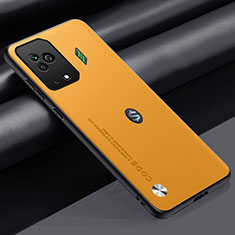 Soft Luxury Leather Snap On Case Cover S01 for Xiaomi Black Shark 5 Pro 5G Yellow