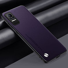 Soft Luxury Leather Snap On Case Cover S01 for Xiaomi Civi 1S 5G Purple