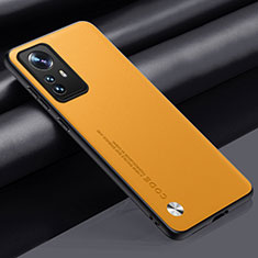 Soft Luxury Leather Snap On Case Cover S01 for Xiaomi Mi 12T 5G Yellow