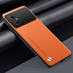 Soft Luxury Leather Snap On Case Cover S01 for Xiaomi Poco M5 4G Orange