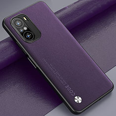 Soft Luxury Leather Snap On Case Cover S01 for Xiaomi Redmi K40 5G Purple