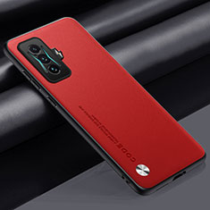 Soft Luxury Leather Snap On Case Cover S01 for Xiaomi Redmi K50 Gaming AMG F1 5G Red