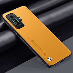 Soft Luxury Leather Snap On Case Cover S01 for Xiaomi Redmi K50 Gaming AMG F1 5G Yellow