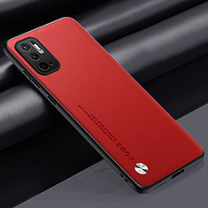 Soft Luxury Leather Snap On Case Cover S01 for Xiaomi Redmi Note 10 5G Red