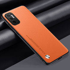 Soft Luxury Leather Snap On Case Cover S01 for Xiaomi Redmi Note 11 SE 5G Orange