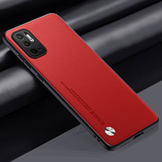 Soft Luxury Leather Snap On Case Cover S01 for Xiaomi Redmi Note 11 SE 5G Red