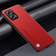 Soft Luxury Leather Snap On Case Cover S01 for Xiaomi Redmi Note 11T Pro 5G Red