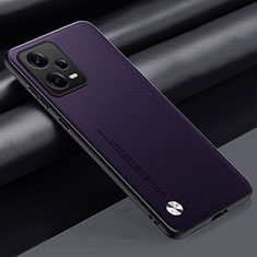 Soft Luxury Leather Snap On Case Cover S01 for Xiaomi Redmi Note 12 Explorer Purple