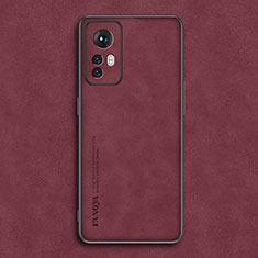 Soft Luxury Leather Snap On Case Cover S01 for Xiaomi Redmi Note 12S Red