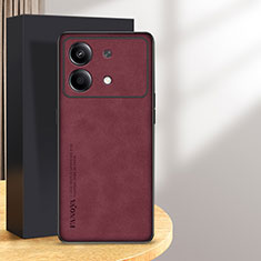 Soft Luxury Leather Snap On Case Cover S01 for Xiaomi Redmi Note 13R Pro 5G Red