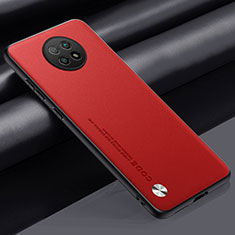 Soft Luxury Leather Snap On Case Cover S01 for Xiaomi Redmi Note 9 5G Red