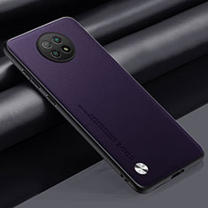 Soft Luxury Leather Snap On Case Cover S01 for Xiaomi Redmi Note 9T 5G Purple
