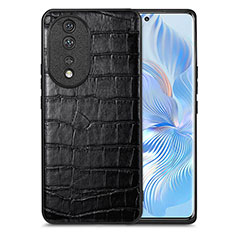 Soft Luxury Leather Snap On Case Cover S01D for Huawei Honor 80 5G Black