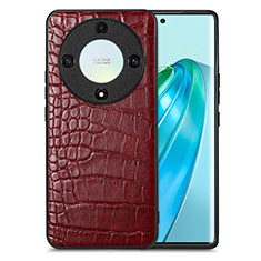 Soft Luxury Leather Snap On Case Cover S01D for Huawei Honor Magic5 Lite 5G Red