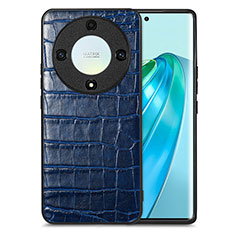 Soft Luxury Leather Snap On Case Cover S01D for Huawei Honor X9a 5G Blue