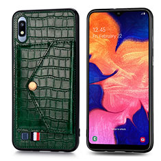 Soft Luxury Leather Snap On Case Cover S01D for Samsung Galaxy A10 Green