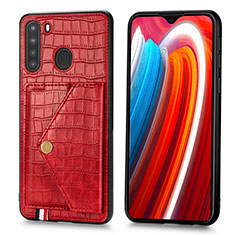 Soft Luxury Leather Snap On Case Cover S01D for Samsung Galaxy A21 Red