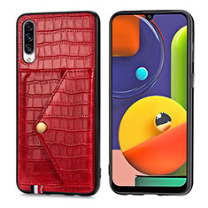 Soft Luxury Leather Snap On Case Cover S01D for Samsung Galaxy A30S Red