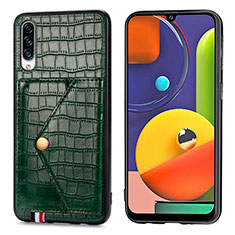 Soft Luxury Leather Snap On Case Cover S01D for Samsung Galaxy A50S Green