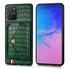 Soft Luxury Leather Snap On Case Cover S01D for Samsung Galaxy A91 Green