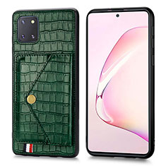 Soft Luxury Leather Snap On Case Cover S01D for Samsung Galaxy Note 10 Lite Green