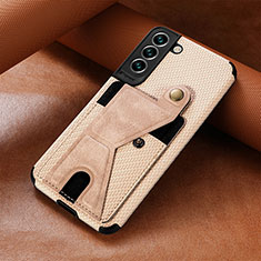 Soft Luxury Leather Snap On Case Cover S01D for Samsung Galaxy S24 Plus 5G Gold