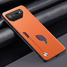 Soft Luxury Leather Snap On Case Cover S02 for Asus ROG Phone 7 Orange