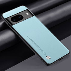 Soft Luxury Leather Snap On Case Cover S02 for Google Pixel 8a 5G Mint Blue