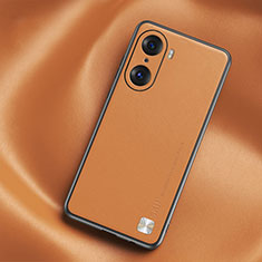 Soft Luxury Leather Snap On Case Cover S02 for Huawei Honor 60 Pro 5G Orange