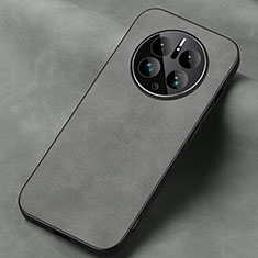 Soft Luxury Leather Snap On Case Cover S02 for Huawei Mate 50E Gray