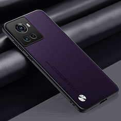 Soft Luxury Leather Snap On Case Cover S02 for OnePlus 10R 5G Purple