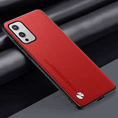 Soft Luxury Leather Snap On Case Cover S02 for OnePlus 9 5G Red