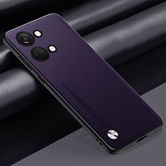 Soft Luxury Leather Snap On Case Cover S02 for OnePlus Ace 2V 5G Purple