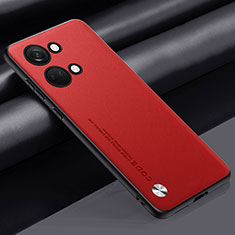 Soft Luxury Leather Snap On Case Cover S02 for OnePlus Ace 2V 5G Red