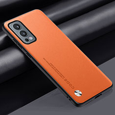 Soft Luxury Leather Snap On Case Cover S02 for OnePlus Nord 2 5G Orange