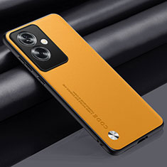 Soft Luxury Leather Snap On Case Cover S02 for Oppo A2 5G Yellow