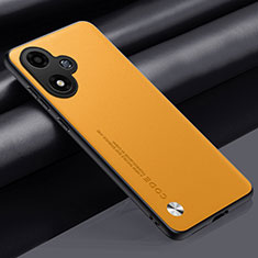 Soft Luxury Leather Snap On Case Cover S02 for Oppo A2m 5G Yellow