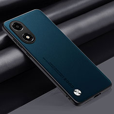 Soft Luxury Leather Snap On Case Cover S02 for Oppo A2x 5G Blue