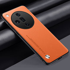 Soft Luxury Leather Snap On Case Cover S02 for Oppo Find X7 Ultra 5G Orange