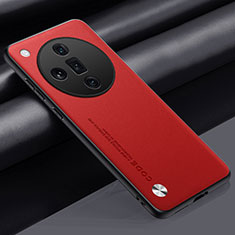 Soft Luxury Leather Snap On Case Cover S02 for Oppo Find X7 Ultra 5G Red