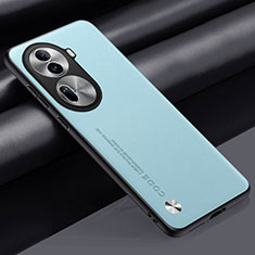 Soft Luxury Leather Snap On Case Cover S02 for Oppo Reno11 Pro 5G Mint Blue