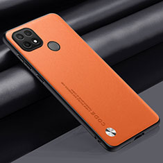 Soft Luxury Leather Snap On Case Cover S02 for Realme C21Y Orange