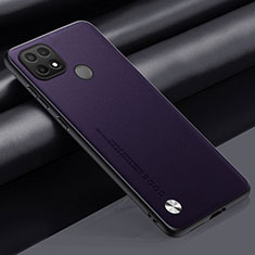 Soft Luxury Leather Snap On Case Cover S02 for Realme C21Y Purple