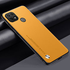 Soft Luxury Leather Snap On Case Cover S02 for Realme C25Y India Yellow